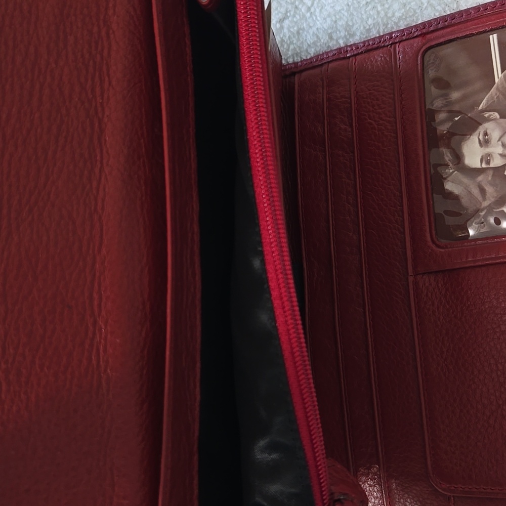 Brighton Red Leather Vintage Crossbody bag, New with tags.  27" drop - Picture 12 of 13